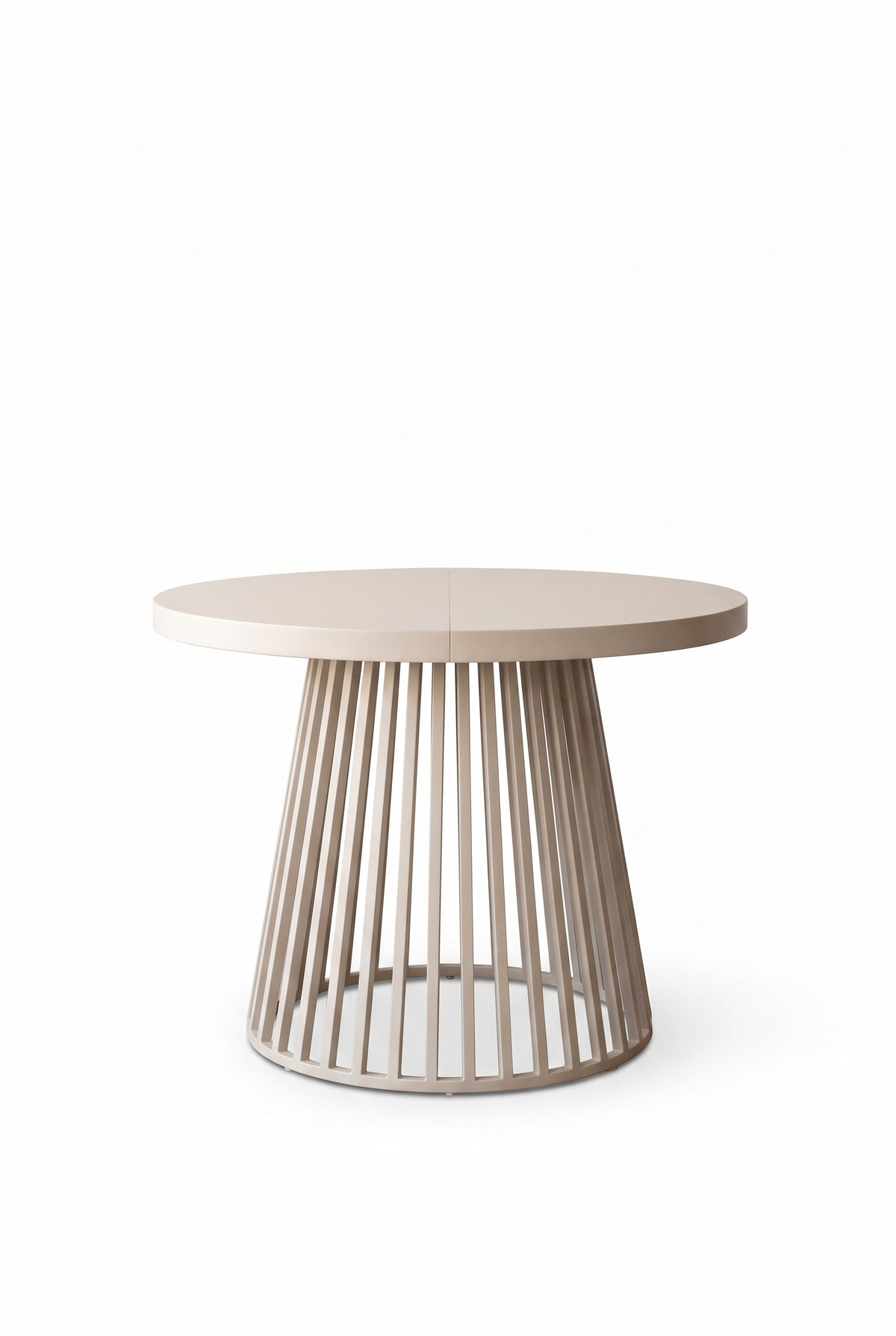 Table ronde extensible 3 positions, 100 à 176 cm, plateau 3 cm, sur fond blanc
