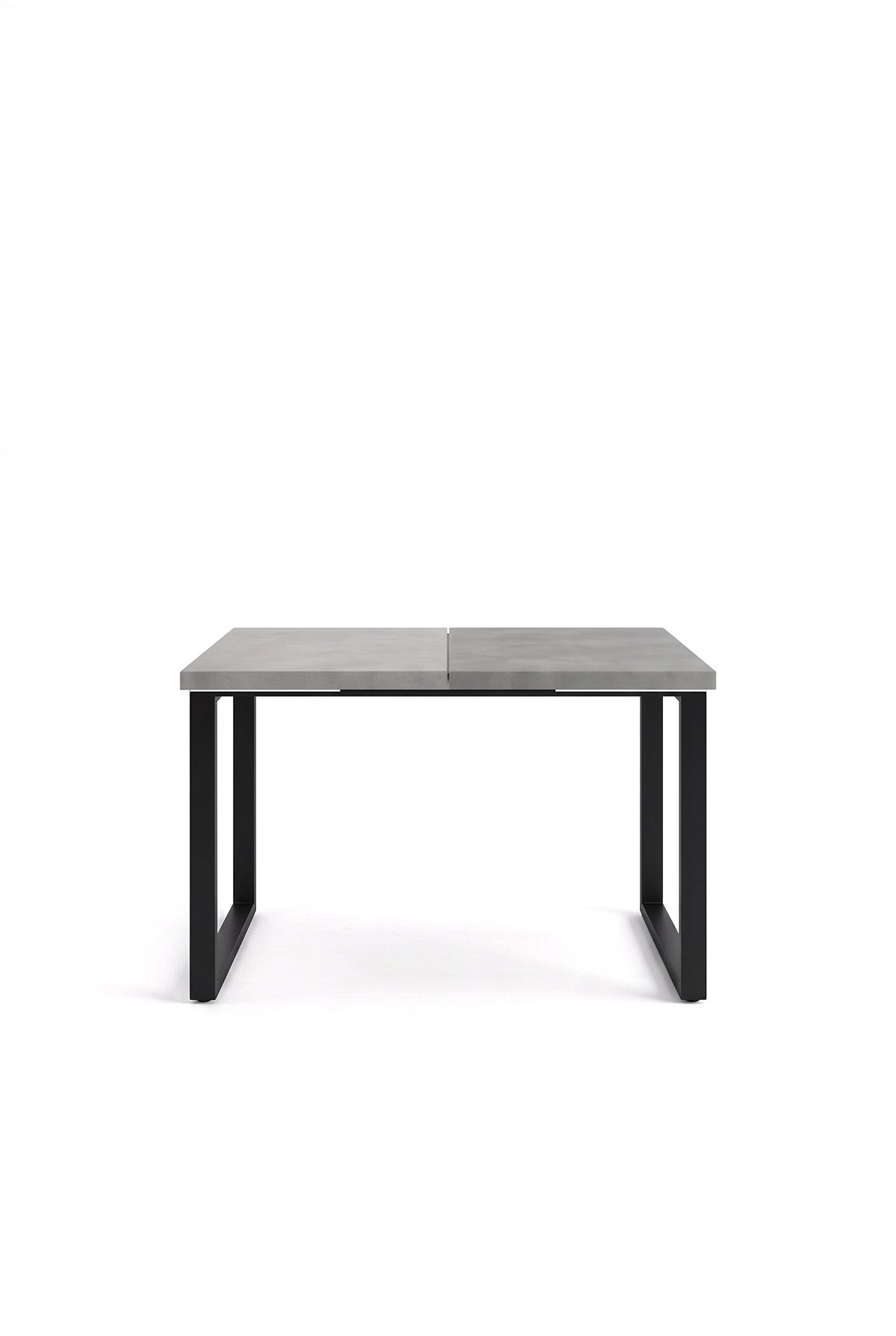 Table à manger extensible 3 tailles 140, 180 ou 220 cm, pieds métal noir, sur fond blanc