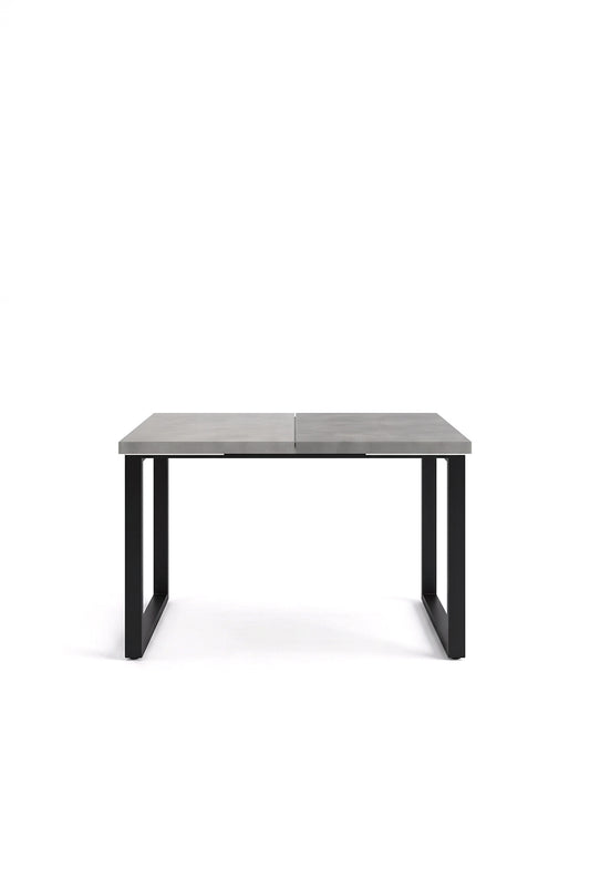 Table à manger extensible 3 tailles 140, 180 ou 220 cm, pieds métal noir, sur fond blanc