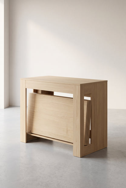 Console extensible 48 à 240 cm, de 2 à 10 personnes, aspect bois clair, vue d'ensemble